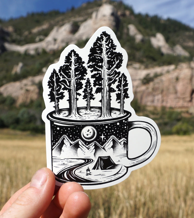 Camp Cup Mountains Sticker