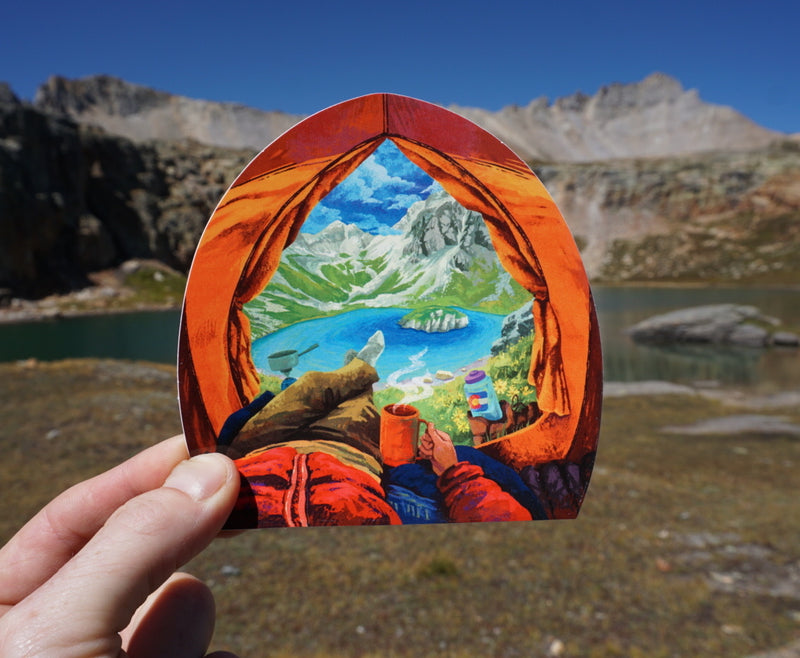 Tent View Alpine Sticker