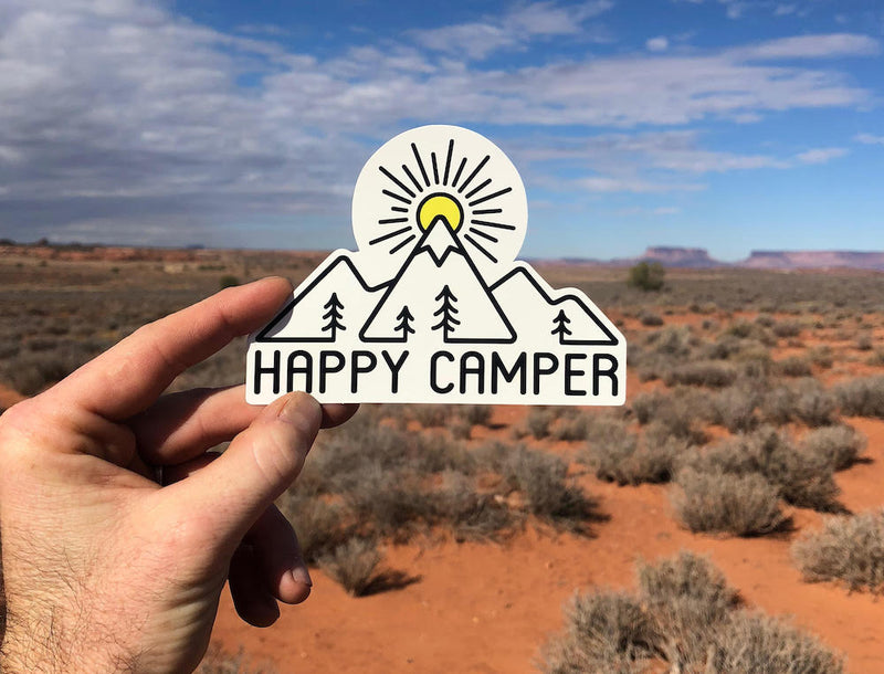 happy camper camping sticker