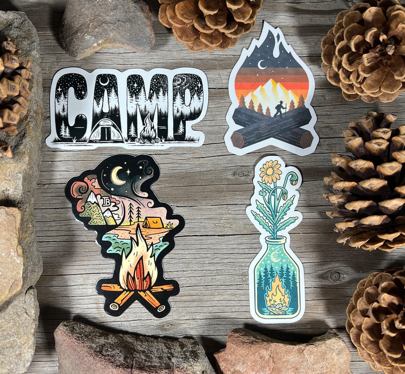 campfire stickers for waterbottles