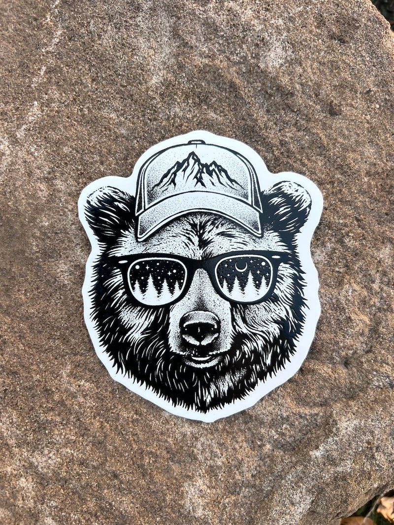 cool bear sticker waterbottle