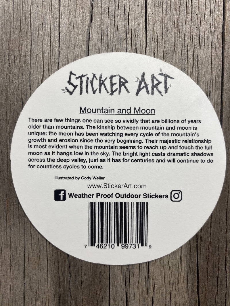 Mountain and Moon Sticker