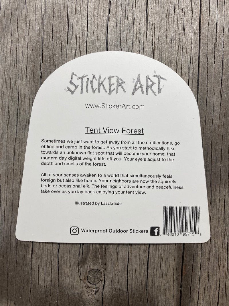 Tent View Forest Sticker