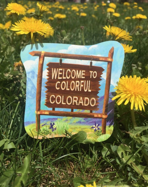 Welcome To Colorful Colorado Sign Sticker