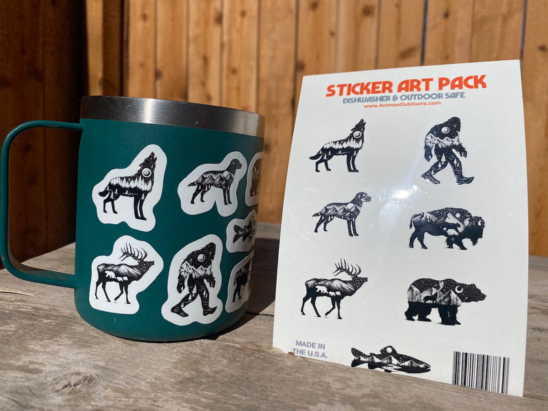 7 Mini Animals Sticker Sheet Pack