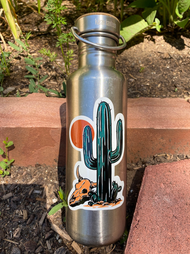 cactus decal water bottle