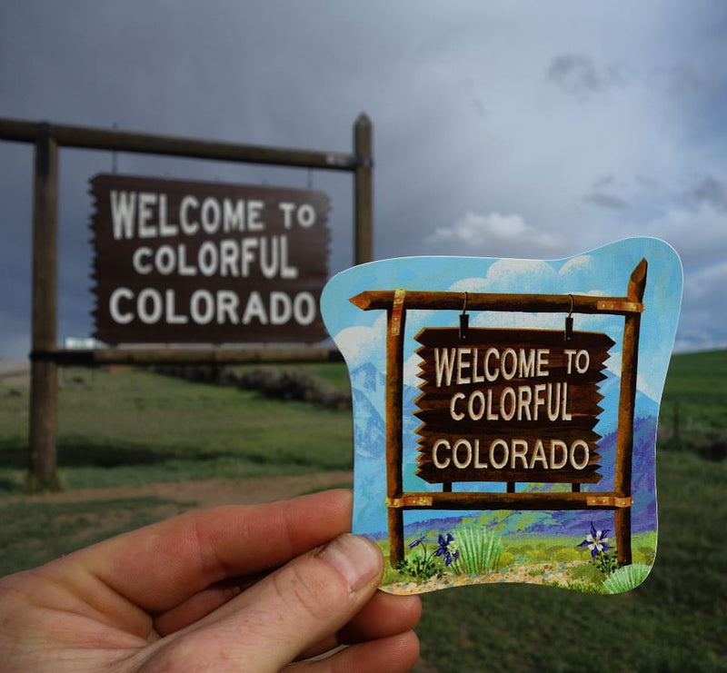 Welcome To Colorful Colorado Sign Sticker