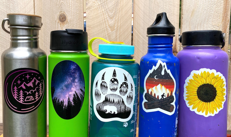 water bottle camping stickers