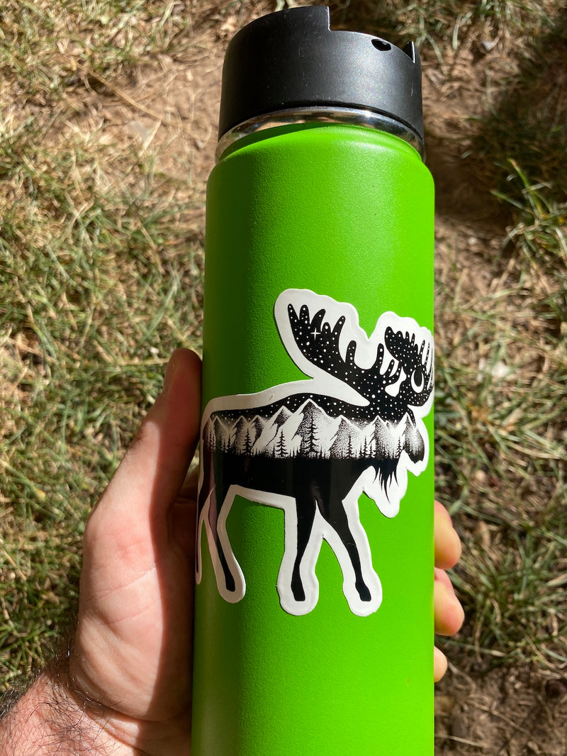 water bottle moose decal