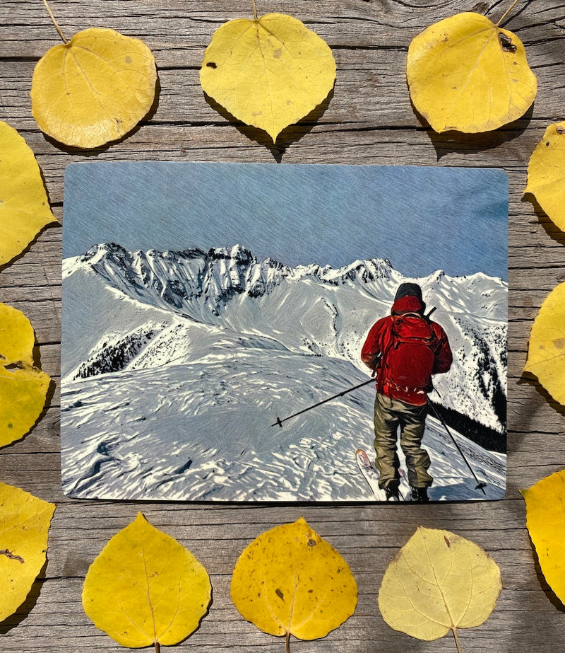 mountain skiing sticker