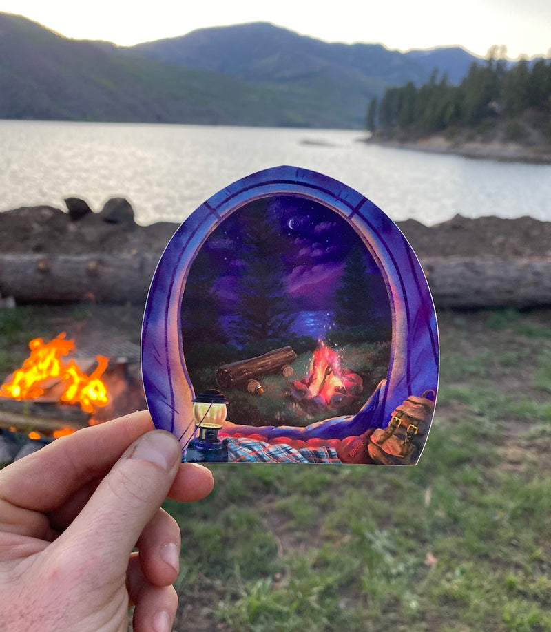 tent campfire decal